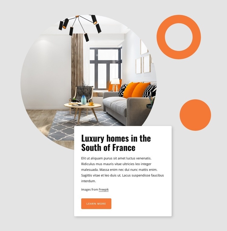 Luxury homes in South of France Homepage Design