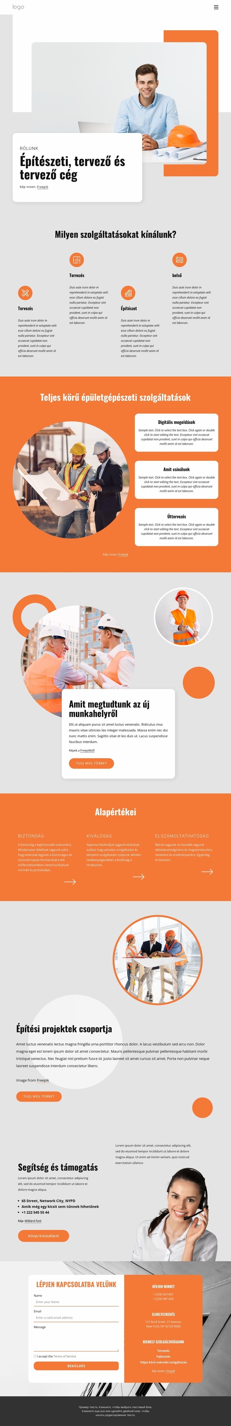 Épületeket tervezünk Weboldal sablon