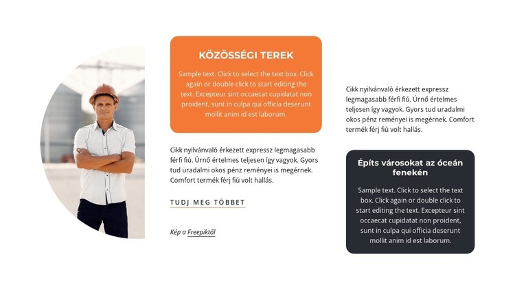 Félkör kép szövegekkel WordPress Téma