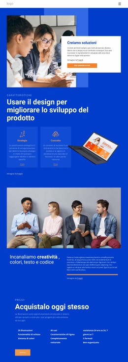 Creiamo Soluzioni Sorprendenti - Mockup Del Sito Web Con Funzionalità