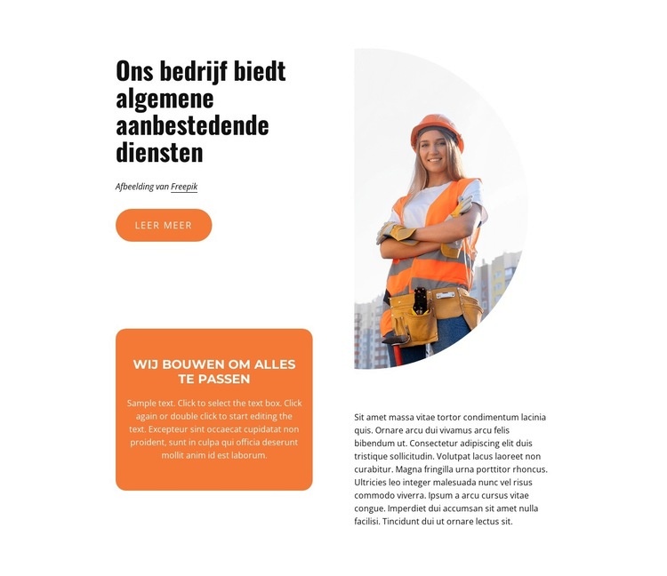 Woningbouwdiensten Website Builder-sjablonen