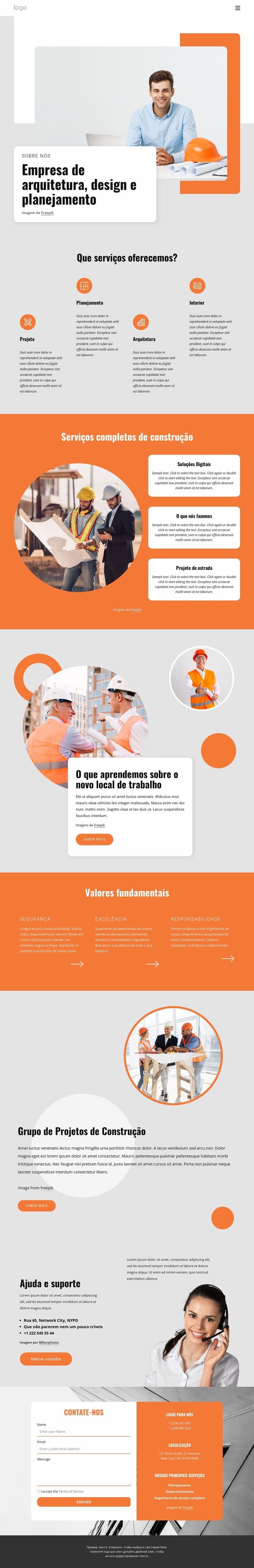 Nós projetamos edifícios Construtor de sites HTML