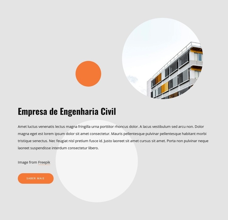 empresa de engenharia civil Modelo de uma página