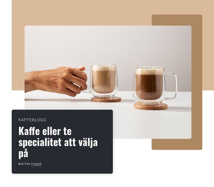 Kaffebönor och teörter av högsta kvalitet Hemsidedesign