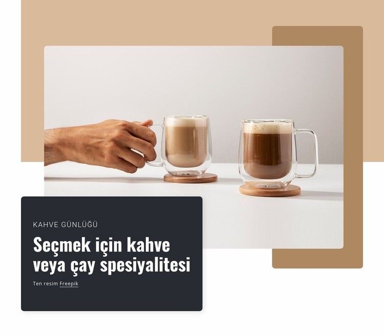 En kaliteli kahve çekirdekleri ve çay otları Açılış sayfası