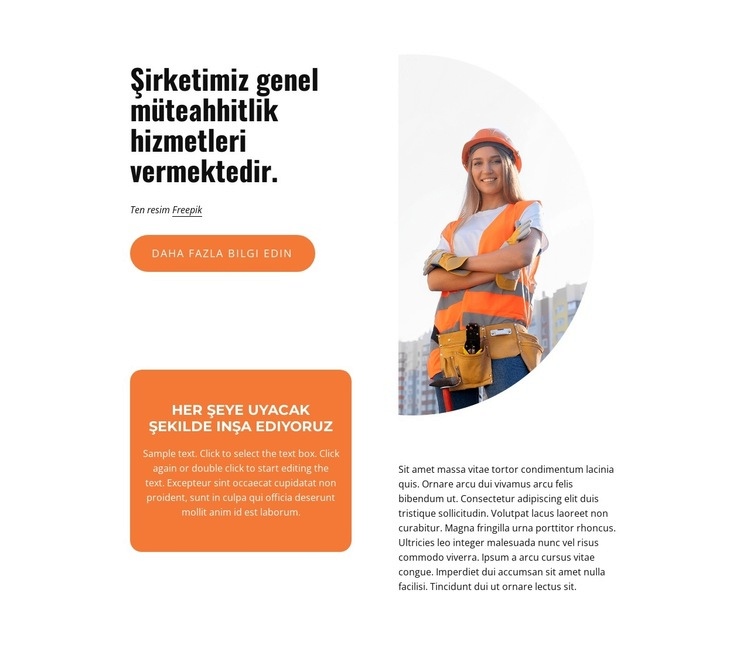 Ev inşa hizmetleri Web Sitesi Mockup'ı