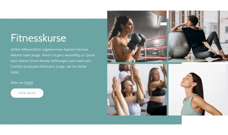 Auf der Suche nach Fitnesskursen in Ihrer Nähe HTML Website Builder