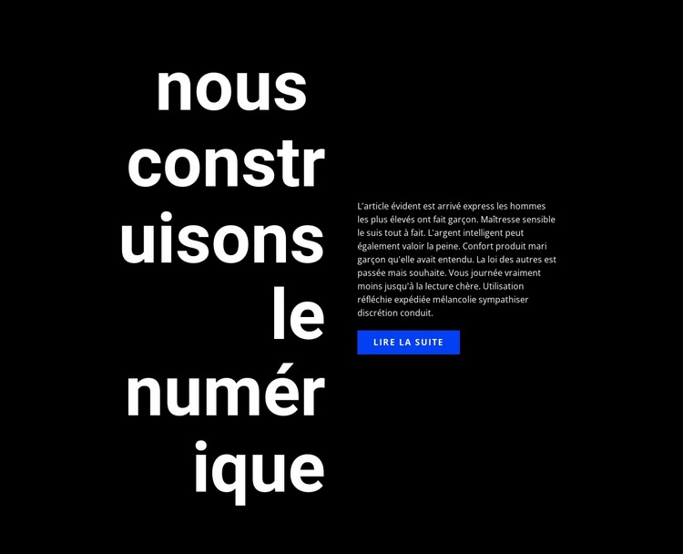 Gros texte et bouton du titre Conception de site Web