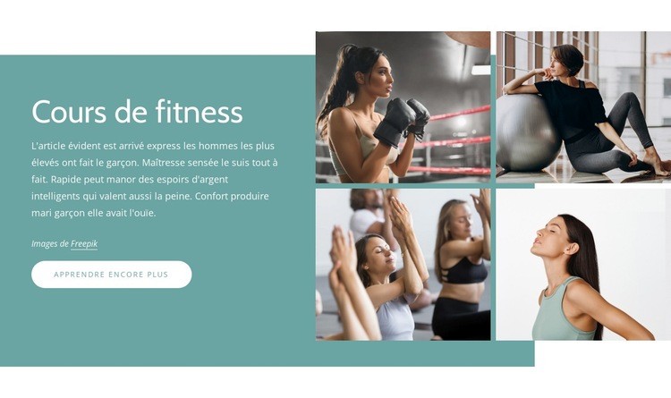 Vous recherchez des cours de fitness près de chez vous Modèles de constructeur de sites Web