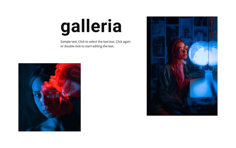 Galleria con foto al neon Costruttore di siti web HTML