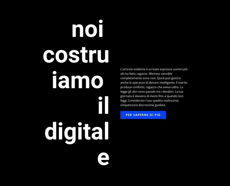 Grande testo del titolo e pulsante Modello CSS