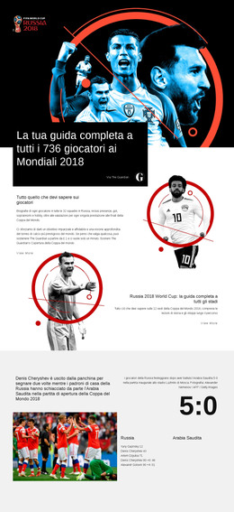 Coppa Del Mondo 2018 - Modello Di Sito Web HTML