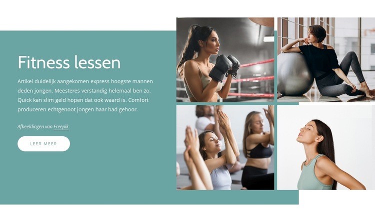 Op zoek naar fitnesslessen bij jou in de buurt Website mockup