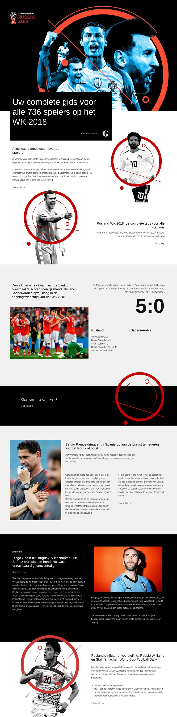 WK 2018 Website ontwerp