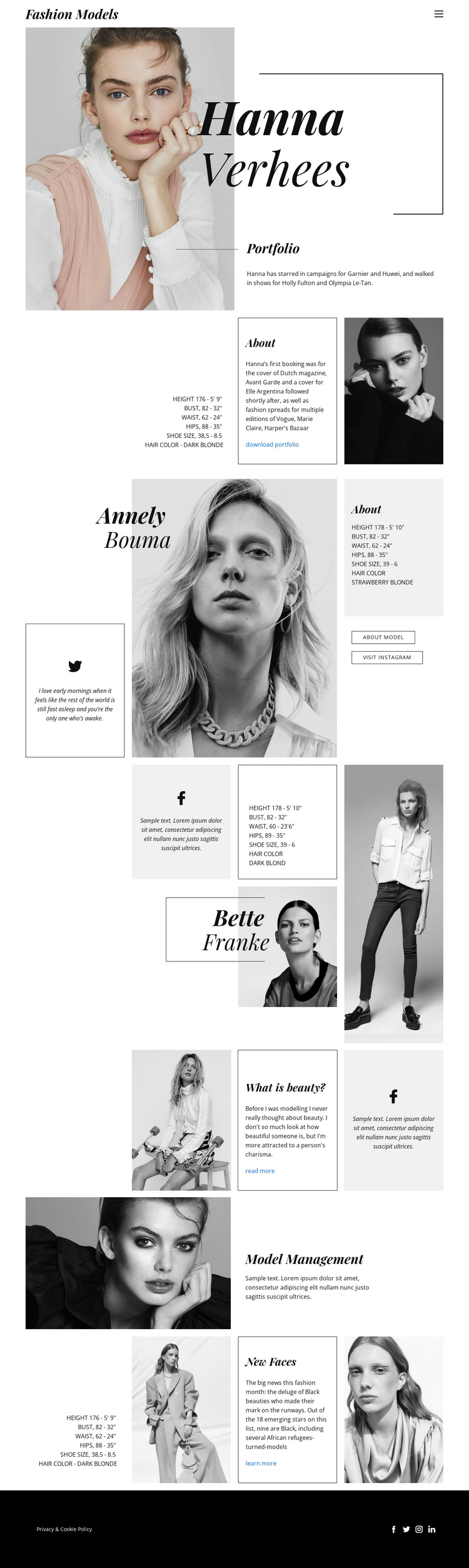 Hanna Verhees Blog One Page Template