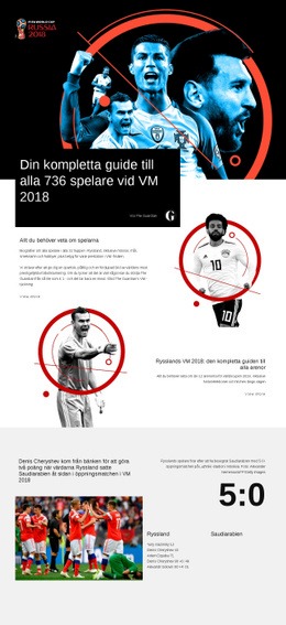 VM 2018 Responsiv Webbplatsmall