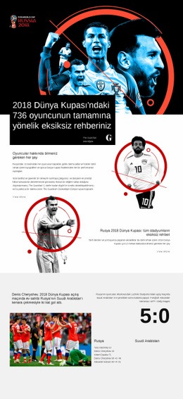 Dünya Kupası 2018 - Işlevsellik HTML5 Şablonu