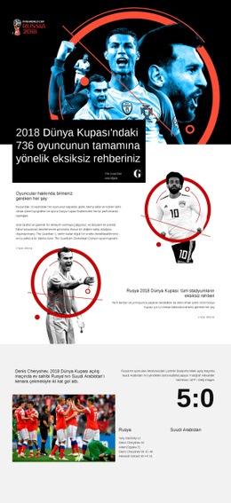 Dünya Kupası 2018 - Özel Web Sitesi Tasarımı