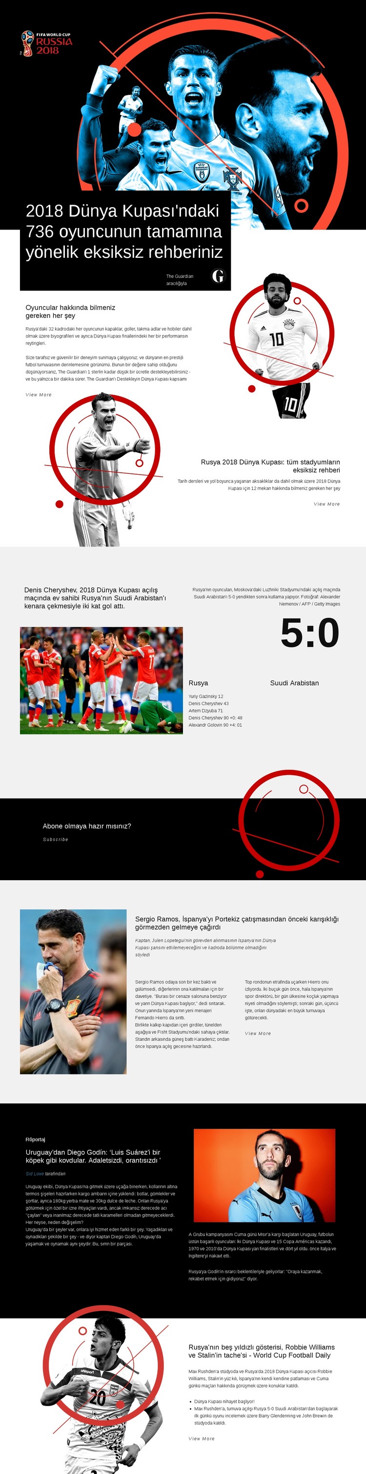 Dünya Kupası 2018 Web sitesi tasarımı