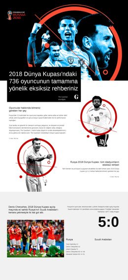 Dünya Kupası 2018 - Özel WordPress Teması