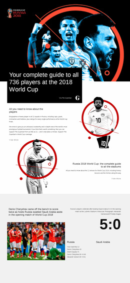 World Cup 2018 - Custom Website Design