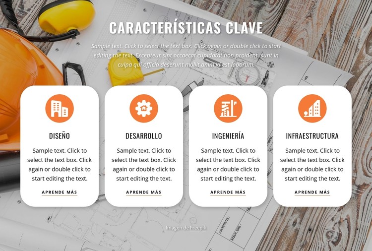 Se centra en la gestión de la construcción. Plantilla CSS