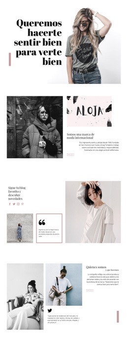 Diseño De Página Para Estilo De Moda