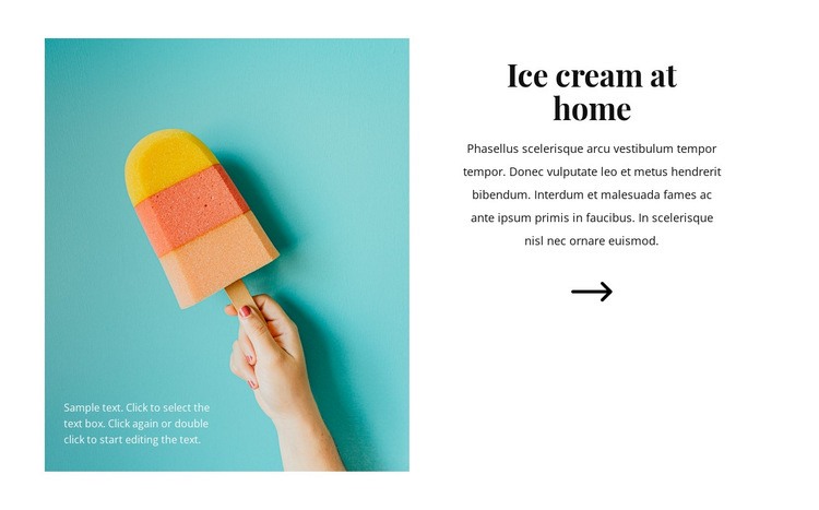 Ice cream at home Homepage Design