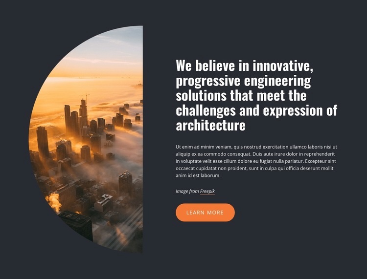 We belive in innovative engineering Homepage Design