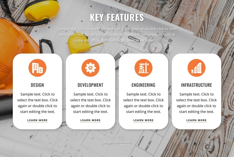 Focuses on managing construction HTML5 Template