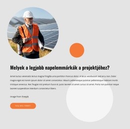 Kiváló Minőségű Napelemek Weboldal Sablon