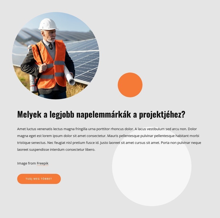 Kiváló minőségű napelemek WordPress Téma