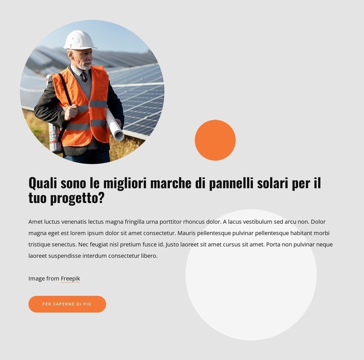 Pannelli solari di alta qualità Mockup del sito web