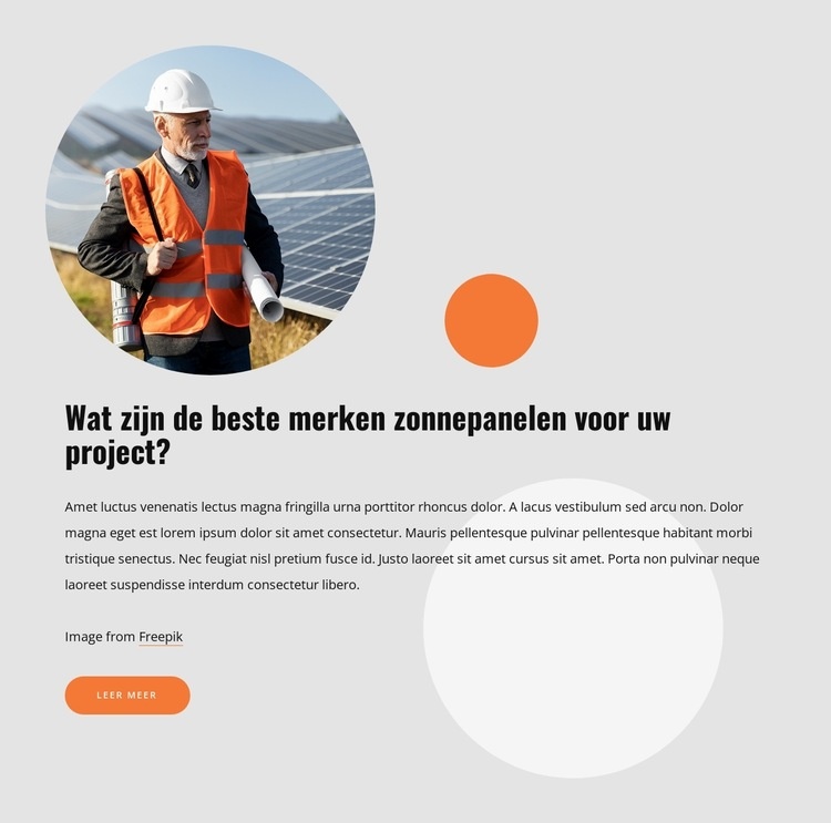 Hoogwaardige zonnepanelen HTML5-sjabloon