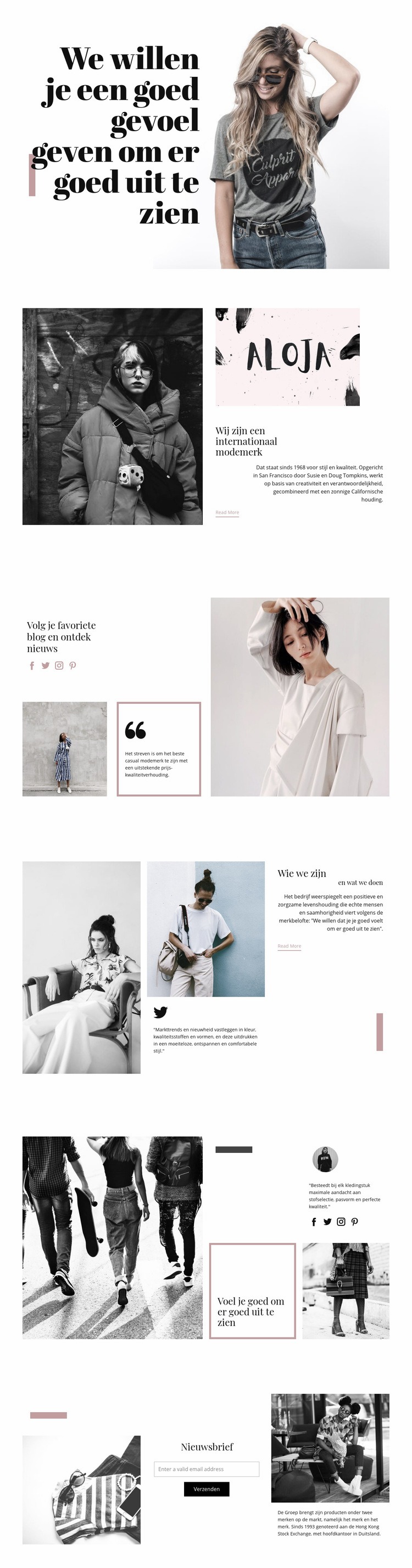Mode-stijl Website ontwerp