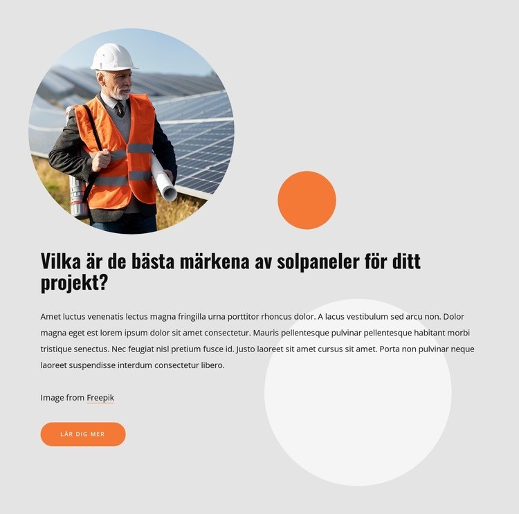 Högkvalitativa solpaneler CSS -mall