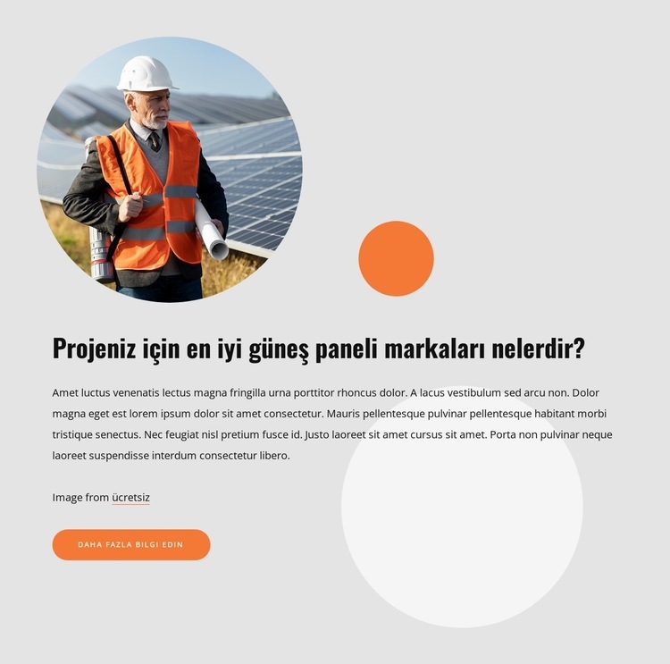 Yüksek kaliteli güneş panelleri Web Sitesi Mockup'ı