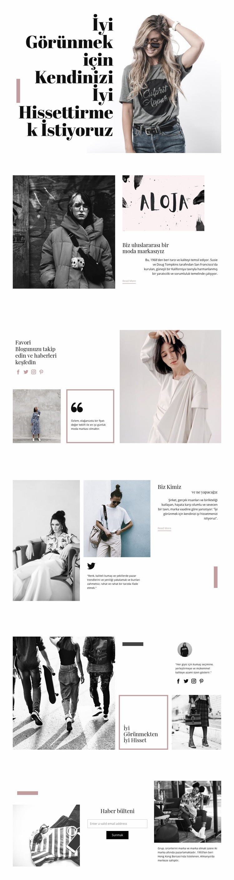 Moda stili Web Sitesi Oluşturucu Şablonları