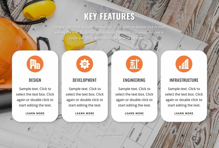 Focuses on managing construction Website Mockup