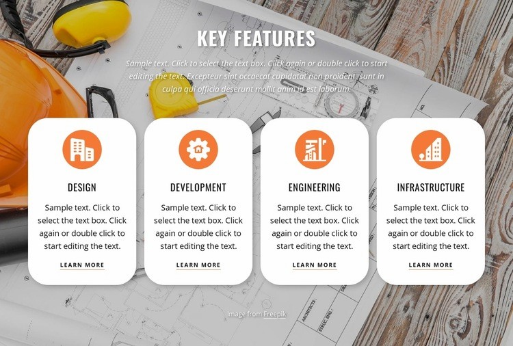 Focuses on managing construction Wix Template Alternative