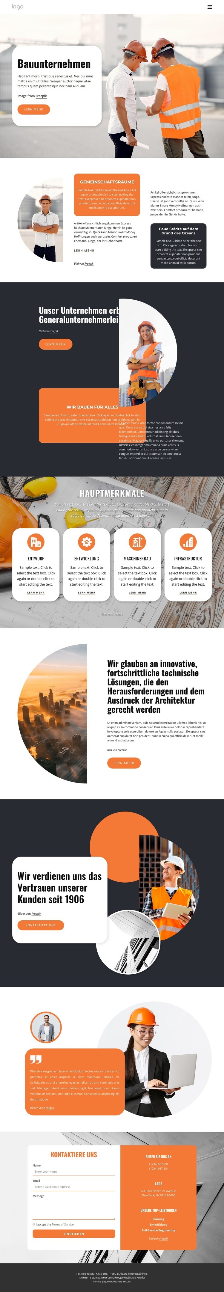 Multidisziplinäres Bauingenieurbüro HTML Website Builder