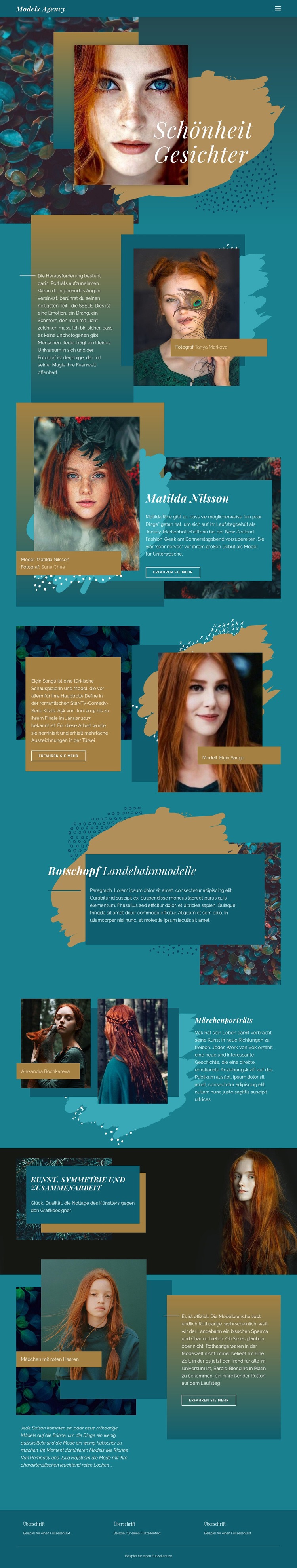 Gesichter der modernen Mode HTML Website Builder