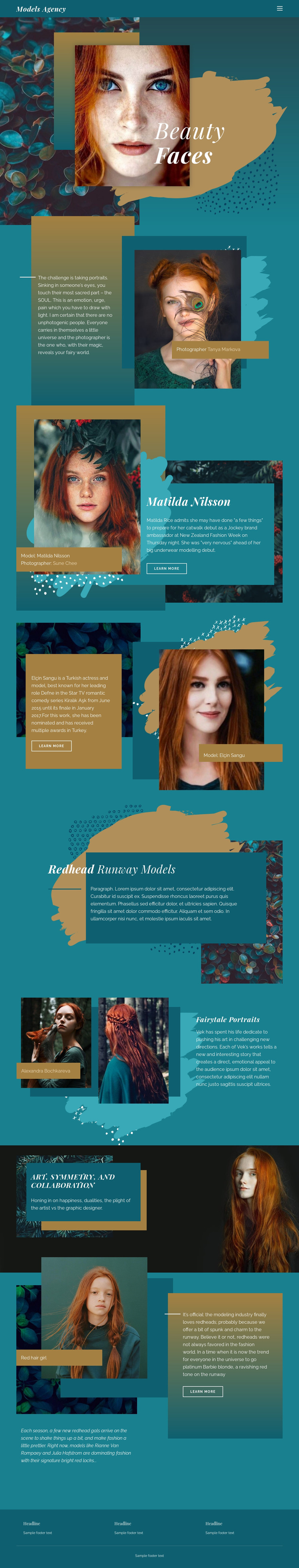 Faces of modern fashion Homepage Design