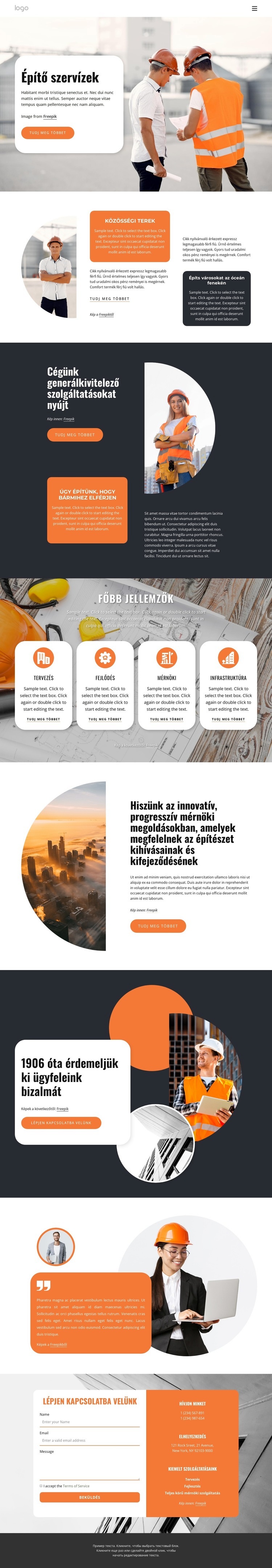 Multidiszciplináris mélyépítő cég HTML Sablon