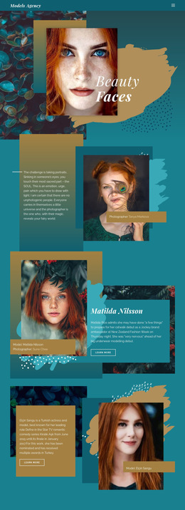 Faces Of Modern Fashion - Homepage Design