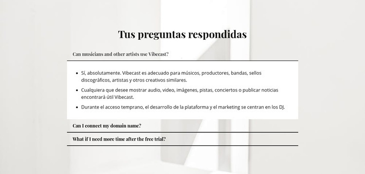 Respuestas a preguntas importantes Creador de sitios web HTML