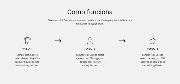 Trabaja paso a paso Plantilla de sitio web