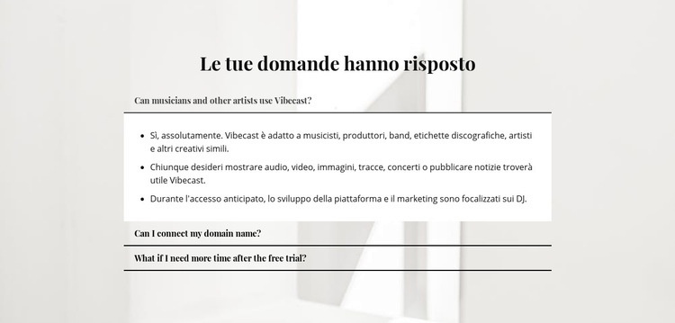 Risposte a domande importanti Modello HTML5