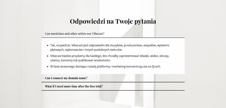 Odpowiedzi na ważne pytania Szablon