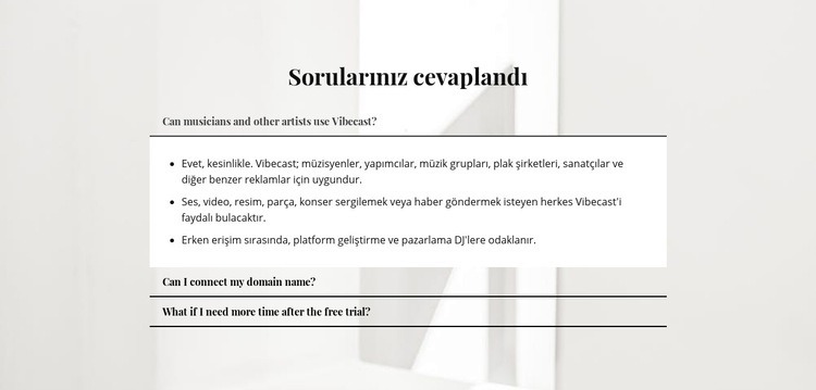 Önemli soruların cevapları HTML5 Şablonu